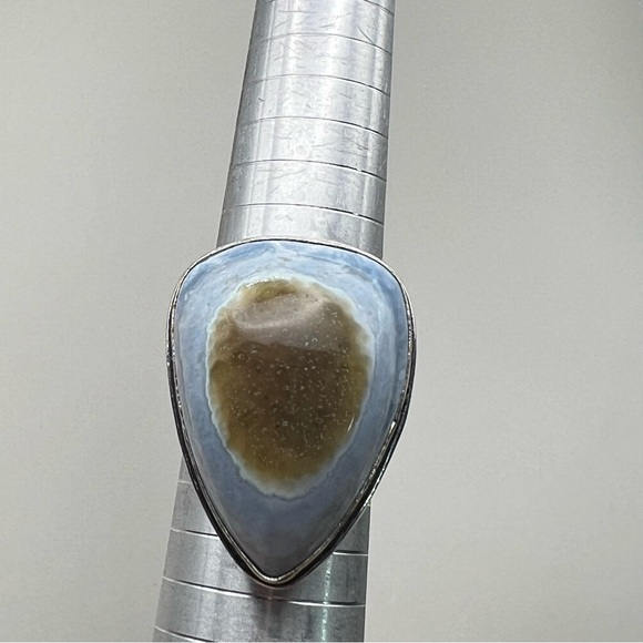 New Owyhee Opal Eye Stone Silver Overlay Ring Size 10.5 - Picture 6 of 8